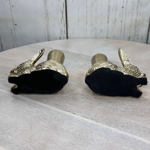 Cupcakes and Cashmere Gold Rabbit Bunny Taper Candle Holder Spring Easter Viral - Picture 15 of 16